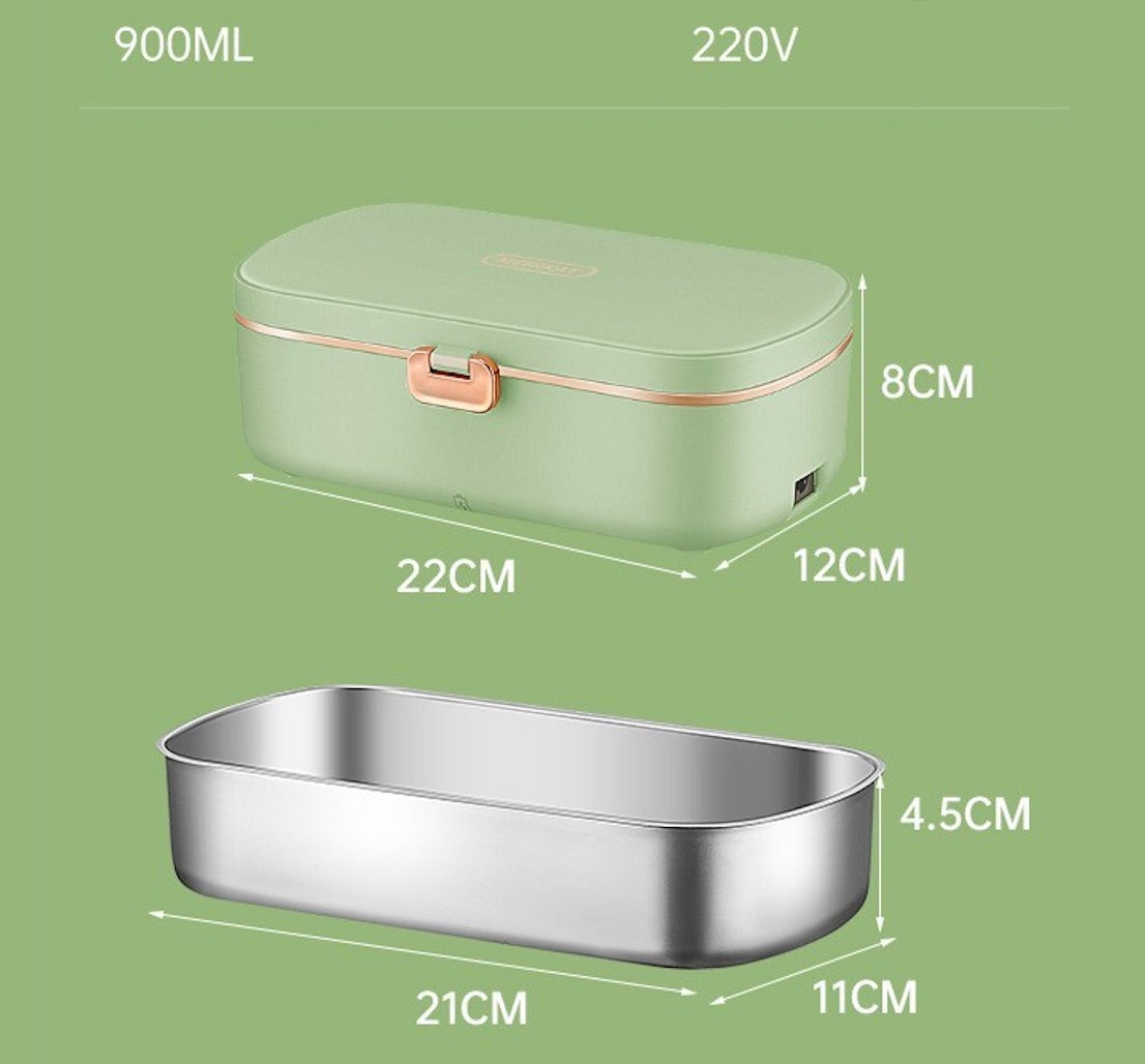 Dimensions des deux compartiments lunch box chauffante