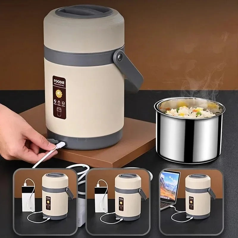 lunch box électrique connectée sur portable bureau