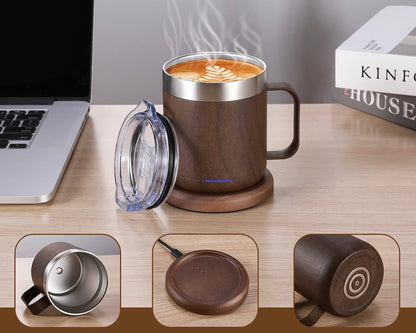 Chauffe tasse USB tasse inox couvercle base chauffante