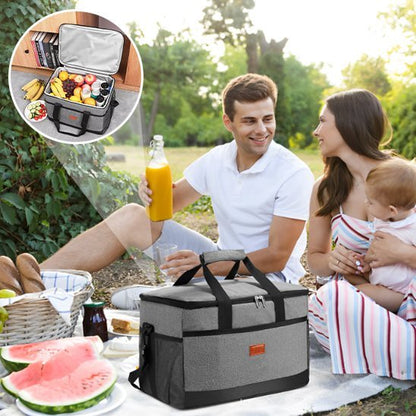 Couple bébé pique-nique sac isotherme repas