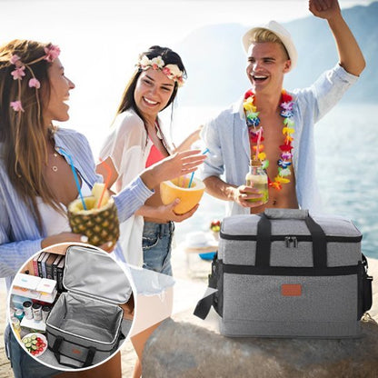 Jeunes gens plage sac isotherme repas 