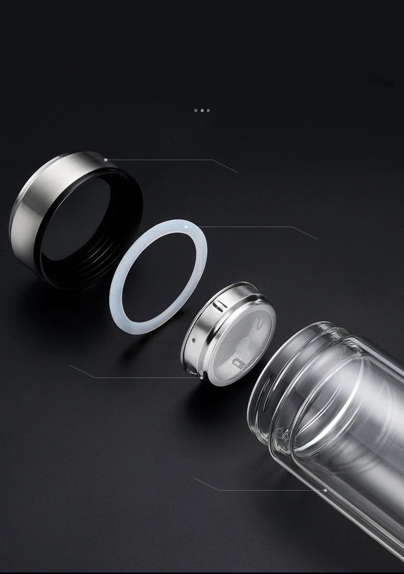 assemblage parties composant gourde verre