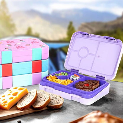 Boite repas isotherme mauve aliments table camping