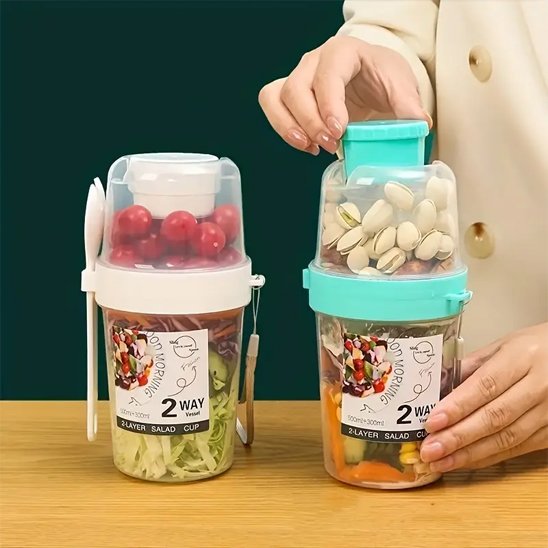 Boite repas isotherme rose ou turquoise avec distributeurs sauce