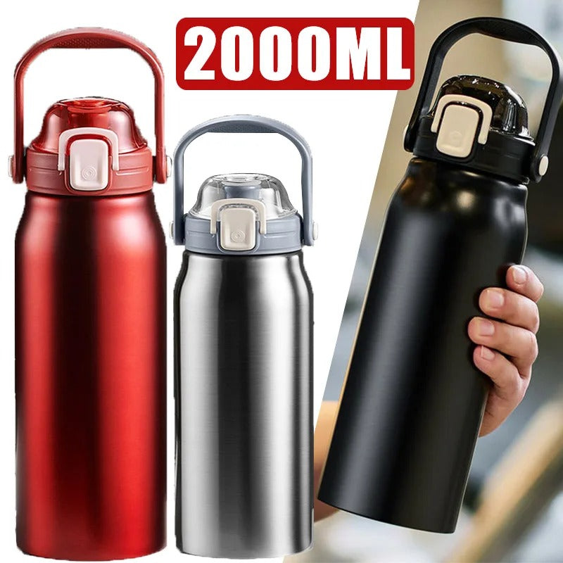 bouteille isotherme 2l rouge silver ou noire