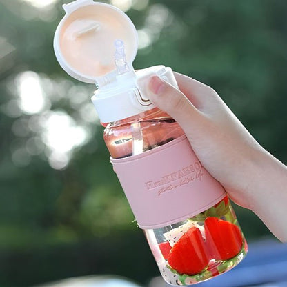 Bouton poussoir ouvre gourde rose d'une seule main