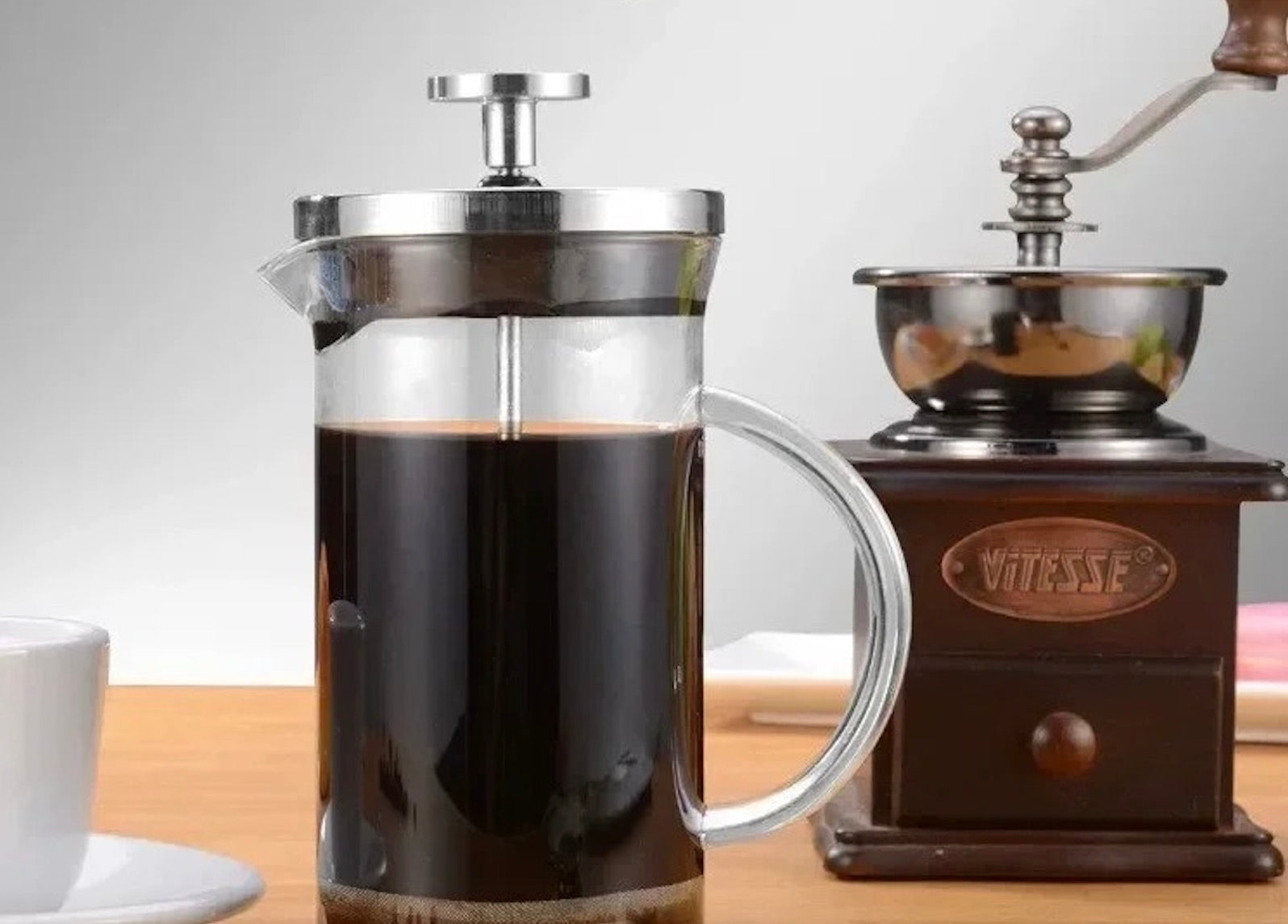 cafetiere a piston inox pleine café expresso