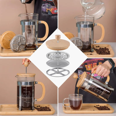 cafetiere a piston verre borosilicate acier inoxydable