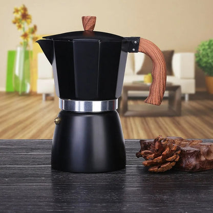 cafetiere camping noire table