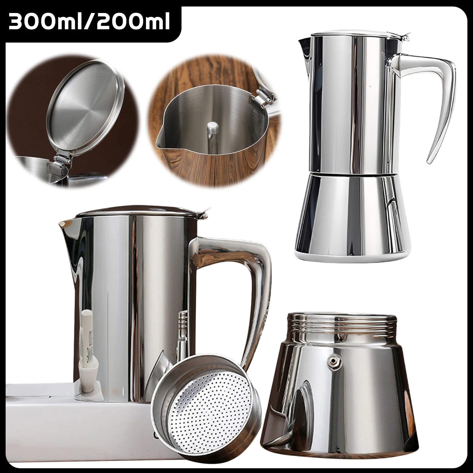 cafetiere italienne en inox 304