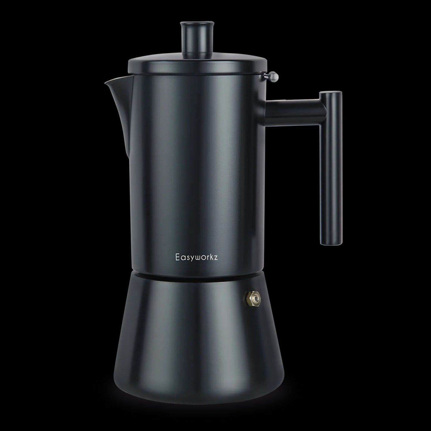 cafetiere italienne inox noire élégante