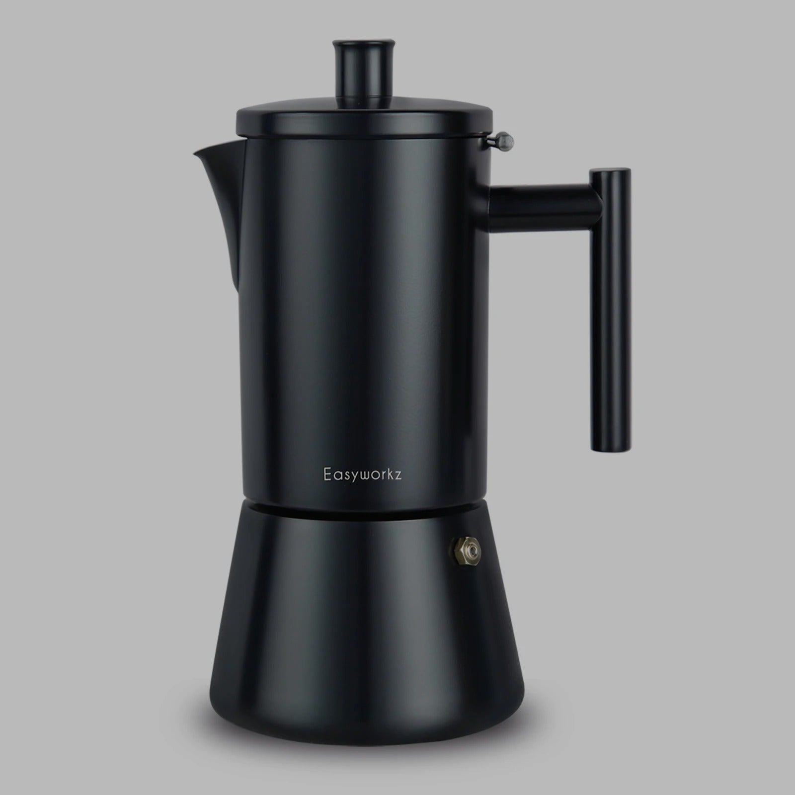cafetiere italienne inox noire mat