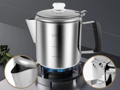 cafetière percolateur, sur cuisinière gaz van