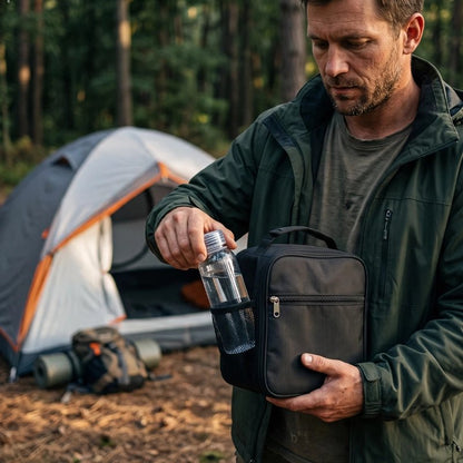 Campeur place bouteille filet latéral sac repas isotherme