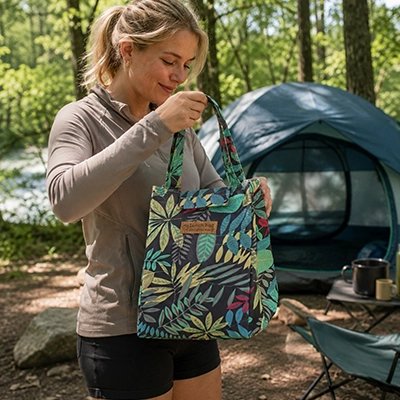 Campeuse ouvre sac isotherme repas motifs végétales