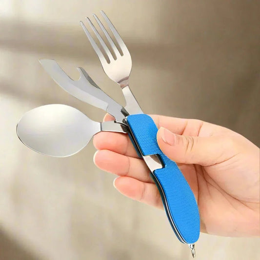 Couteau Suisse - FoldableTablewareSet™ - Bleu - Accrocamping