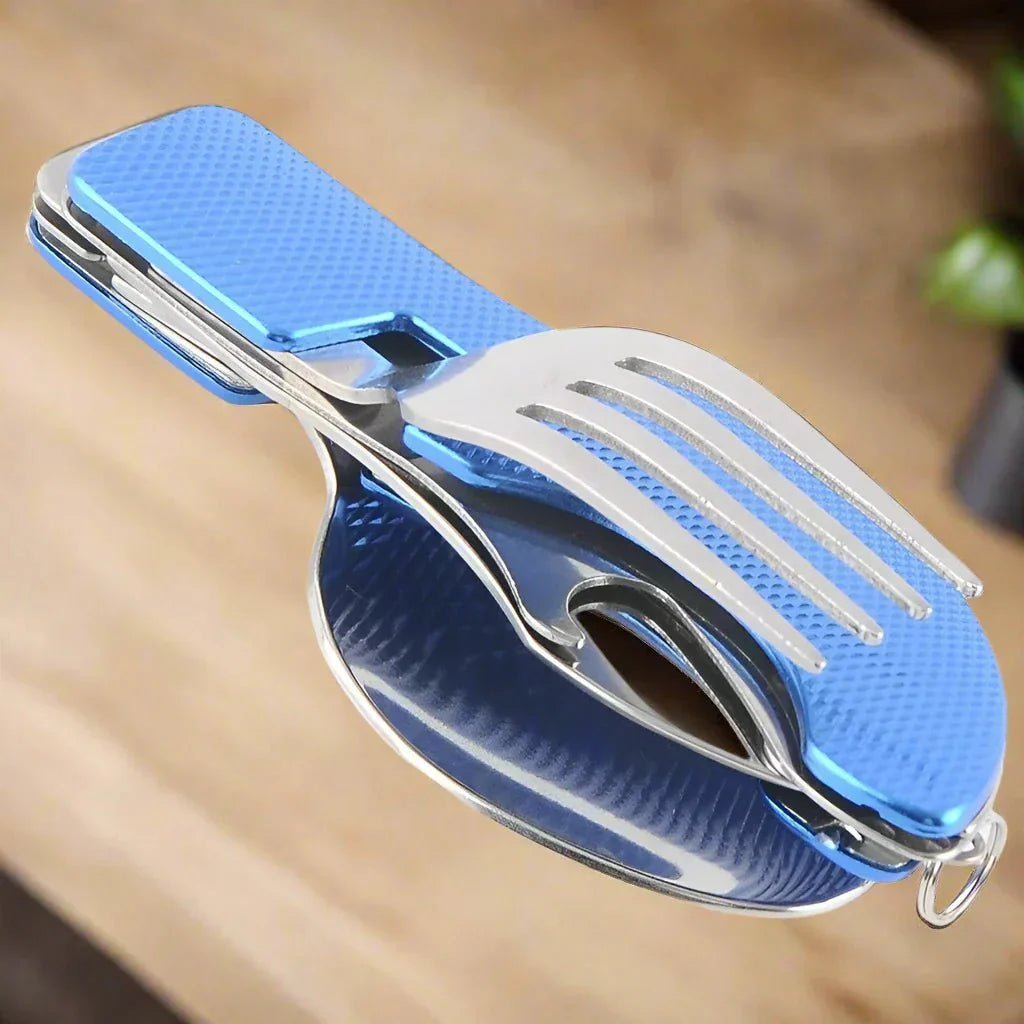 Couteau Suisse - FoldableTablewareSet™ - Bleu - Accrocamping