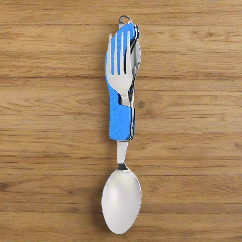 Couteau Suisse - FoldableTablewareSet™ - Bleu - Accrocamping