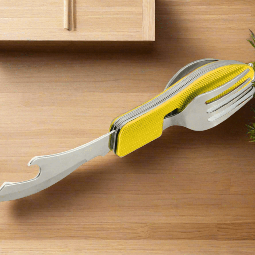 Couteau Suisse - FoldableTablewareSet™ - Jaune - Accrocamping