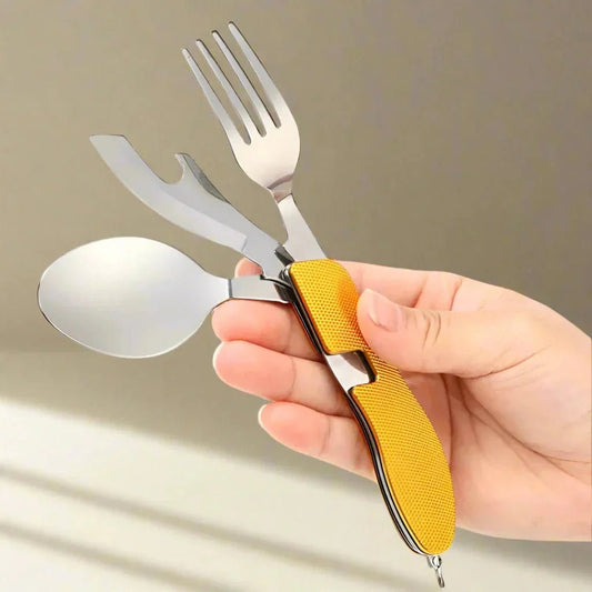 Couteau Suisse - FoldableTablewareSet™ - Jaune - Accrocamping