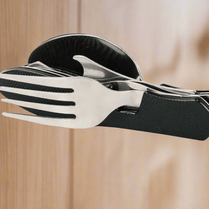 Couteau Suisse - FoldableTablewareSet™ - Noir - Accrocamping