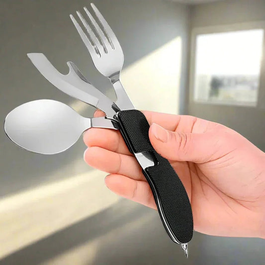 Couteau Suisse - FoldableTablewareSet™ - Noir - Accrocamping