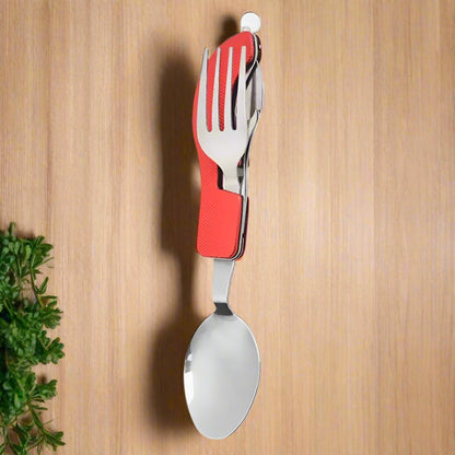 Couteau Suisse - FoldableTablewareSet™ - Rouge - Accrocamping