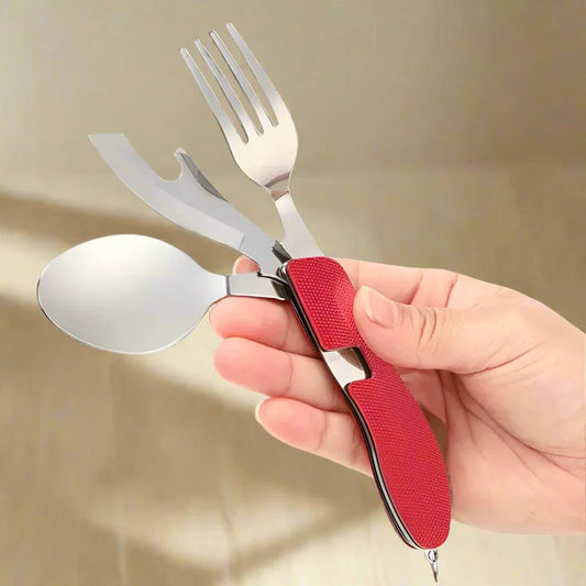 Couteau Suisse - FoldableTablewareSet™ - Rouge - Accrocamping