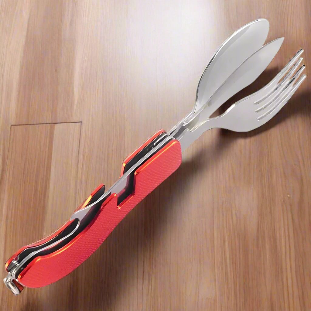 Couteau Suisse - FoldableTablewareSet™ - Rouge - Accrocamping