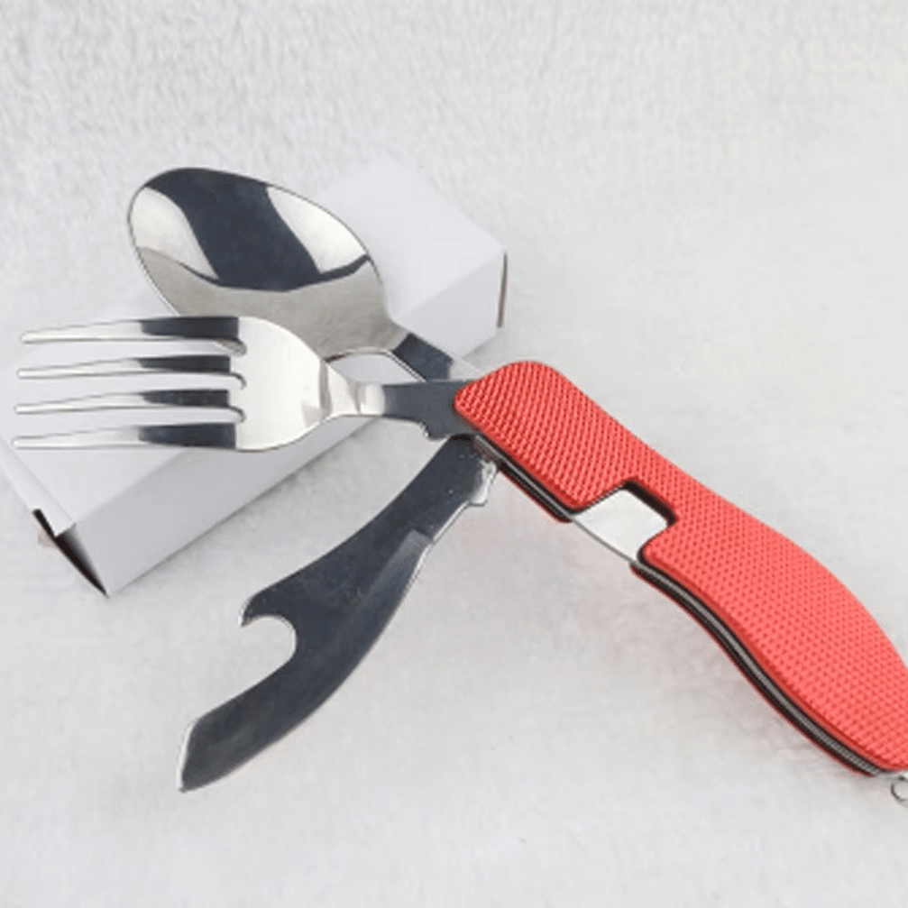 Couteau Suisse - FoldableTablewareSet™ - Rouge - Accrocamping