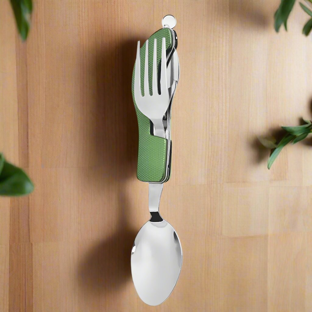 Couteau Suisse - FoldableTablewareSet™ - Vert - Accrocamping