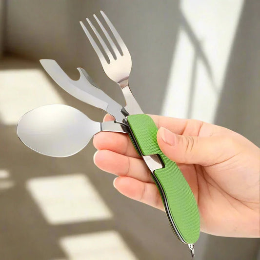 Couteau Suisse - FoldableTablewareSet™ - Vert - Accrocamping