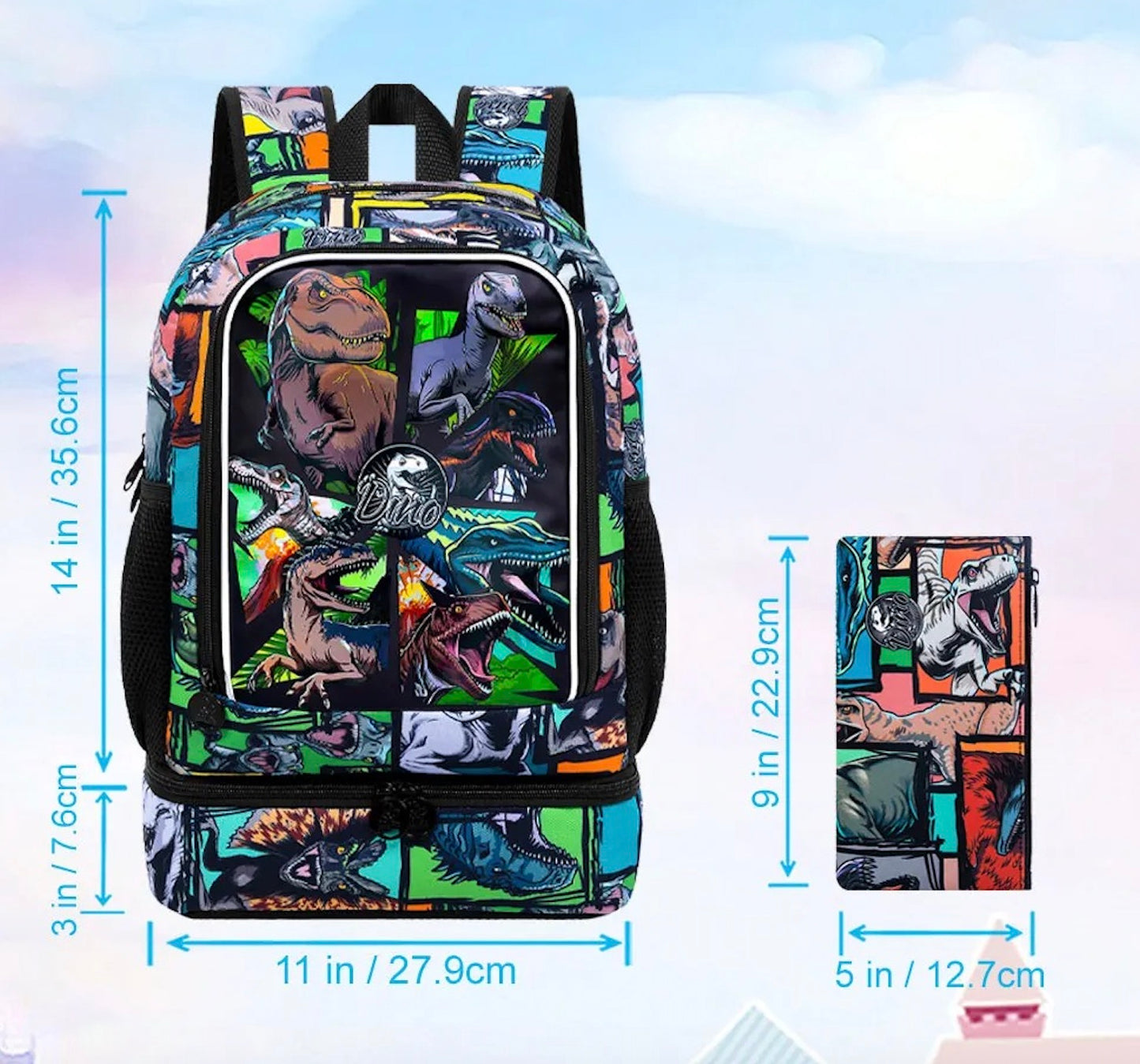dimensions sac a dos enfant isotherme et étui