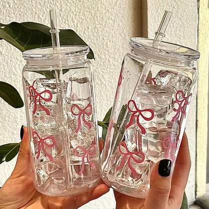 gobelet plastique réutilisable motifs roses avec paille
