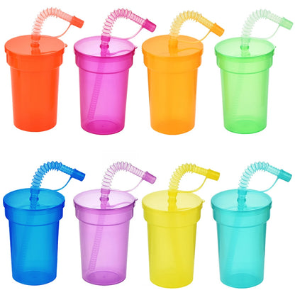 gobelets huit couleurs pailles intégrées