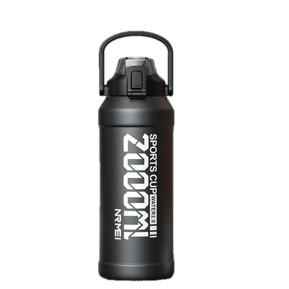 gourde 2l noire avec poignée transport facile