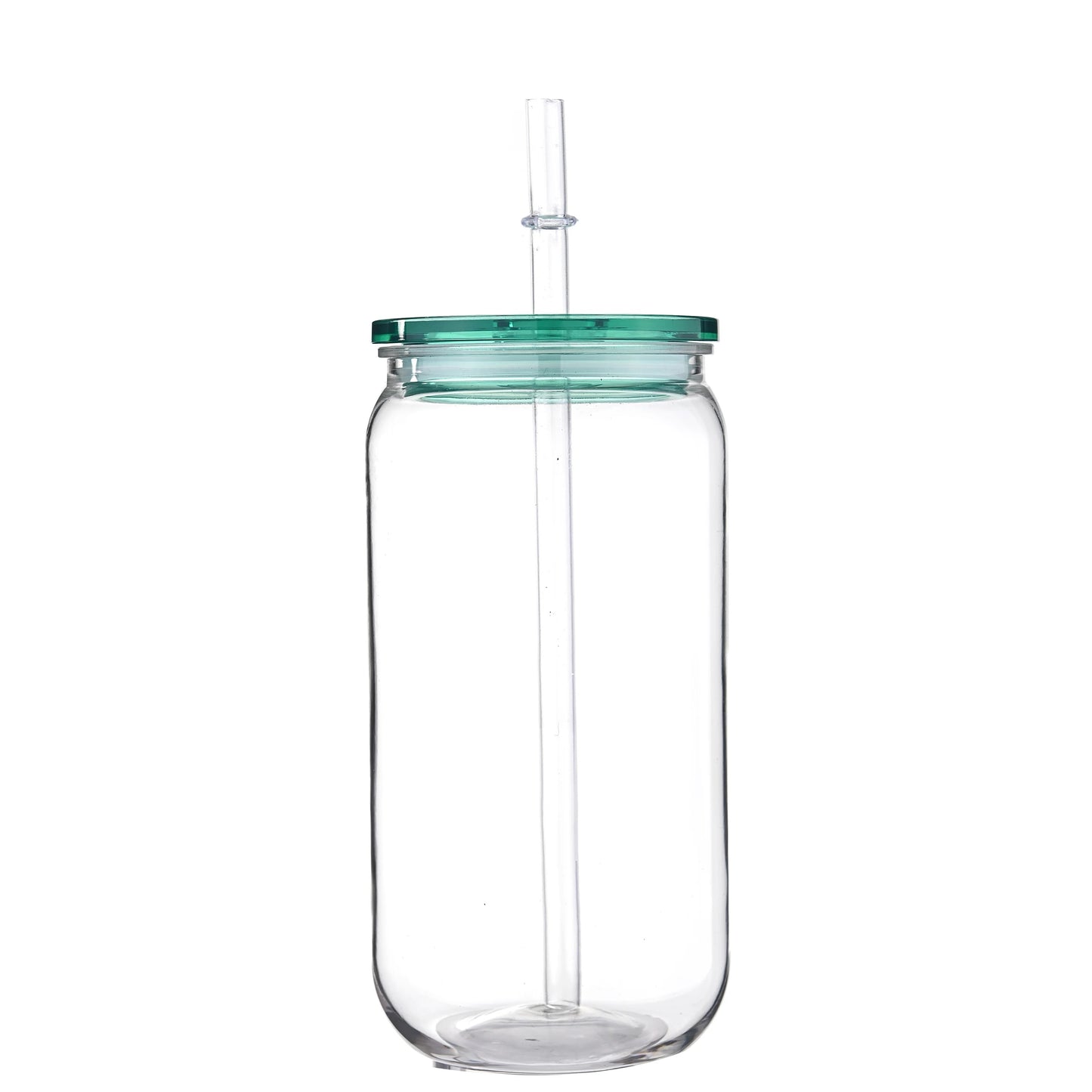 gourde à paille couvercle vert transparent