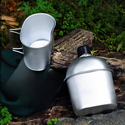 gourde aluminium 1l double utilité boire cuisiner