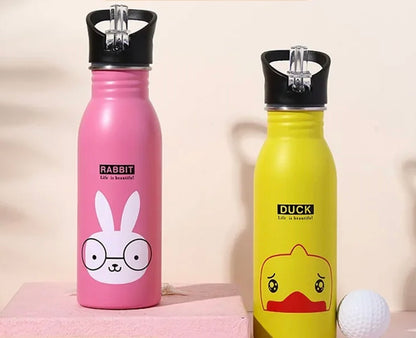 gourde avec paille en rose ou en jaune