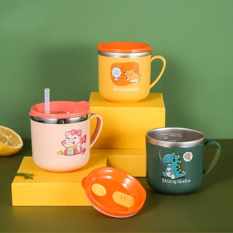 gourde bebe en trois couleurs avec couvercle étanche