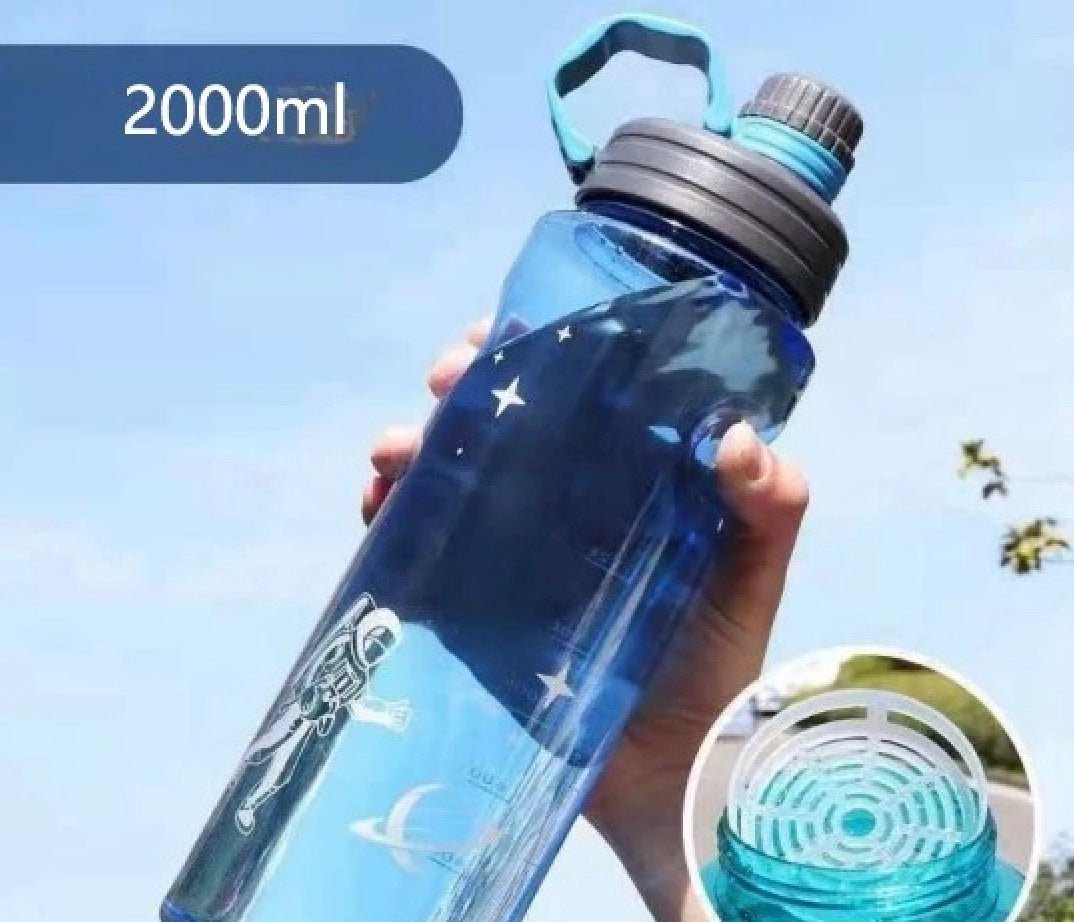 gourde bleue 2000 ml avec filtre