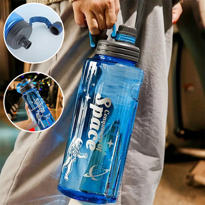gourde bleue sangle transport pratique
