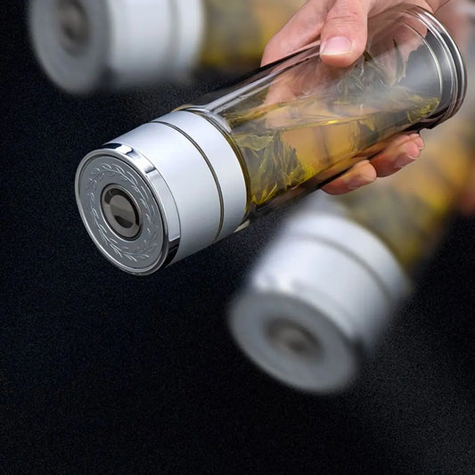 gourde en verre argent étanche