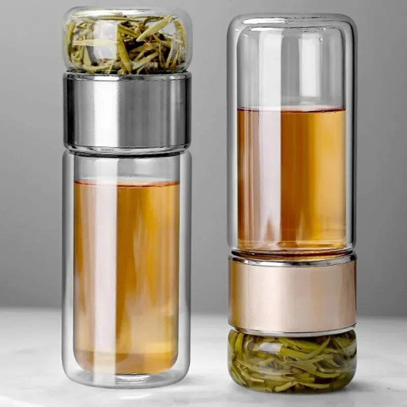 gourde en verre argent ou or