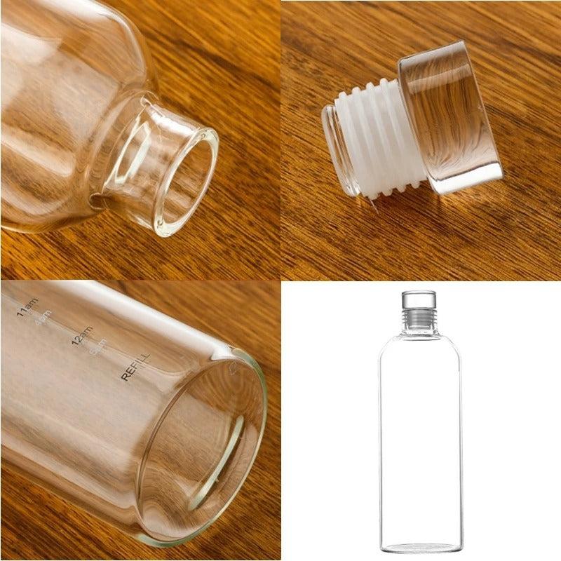 gourde en verre bouchon silicone étanchéité