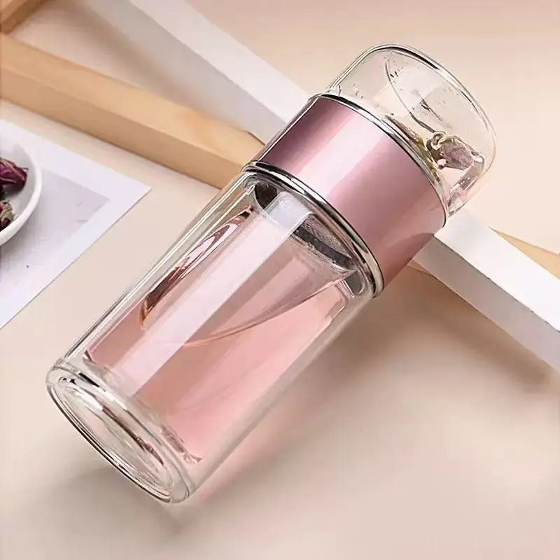 gourde en verre rose
