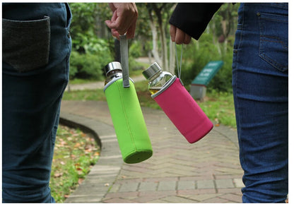 gourde en verre sac vert ou rose