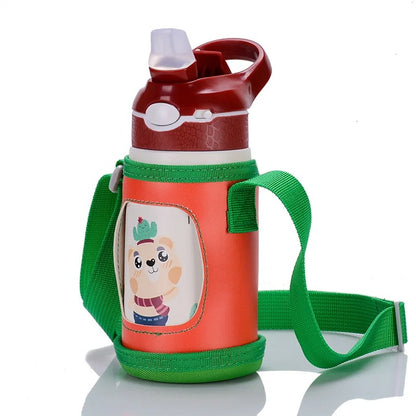 gourde enfant isotherme rouge avec sac