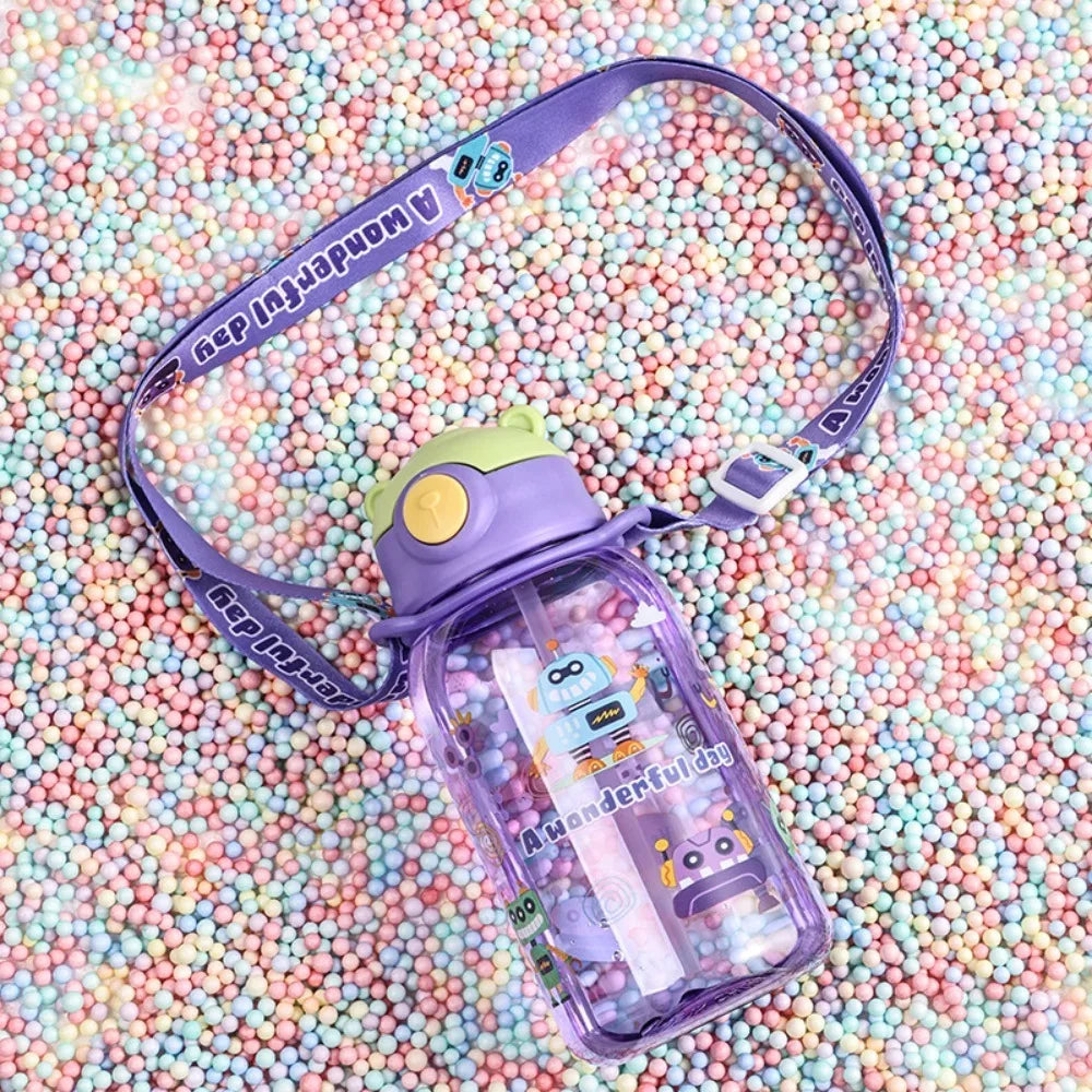 gourde enfant violette grande corde transport