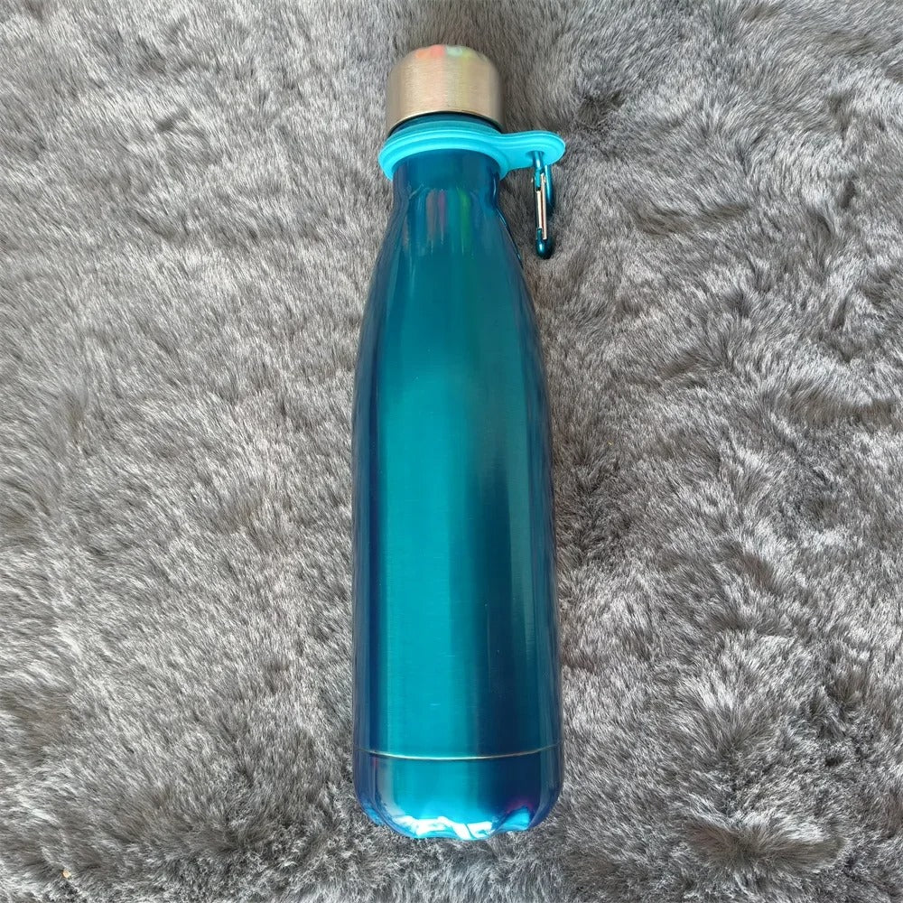gourde isotherme 1l bleue mousqueton pratique
